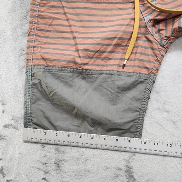 RVCA Board Shorts Mens 31 Blue Orange Gray Striped Vintage Brushed Tie Front - Picture 13 of 14